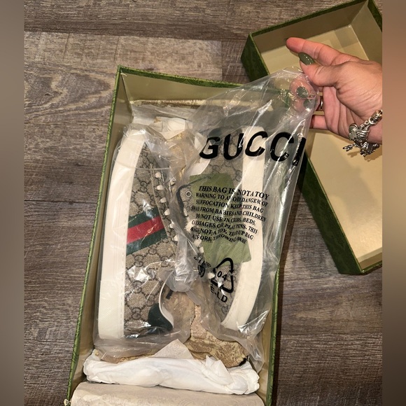❤️💚GUCCI Women’s ACE monogram low-top beige sneakers.. Ebony sneakers - Picture 6 of 15